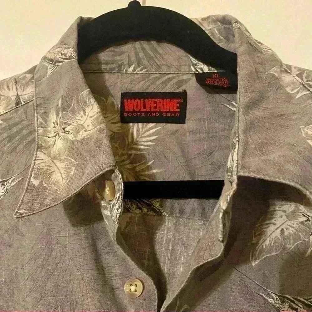 Wolverine Button Down Mens Xl Collared Shirt Flor… - image 5
